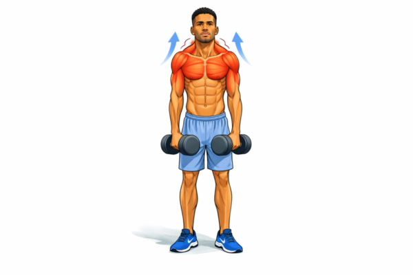 Exercice Shrug pour muscler les trapèzes