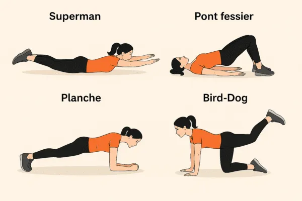 Exercices ciblés et variés pour muscler le bas du dos