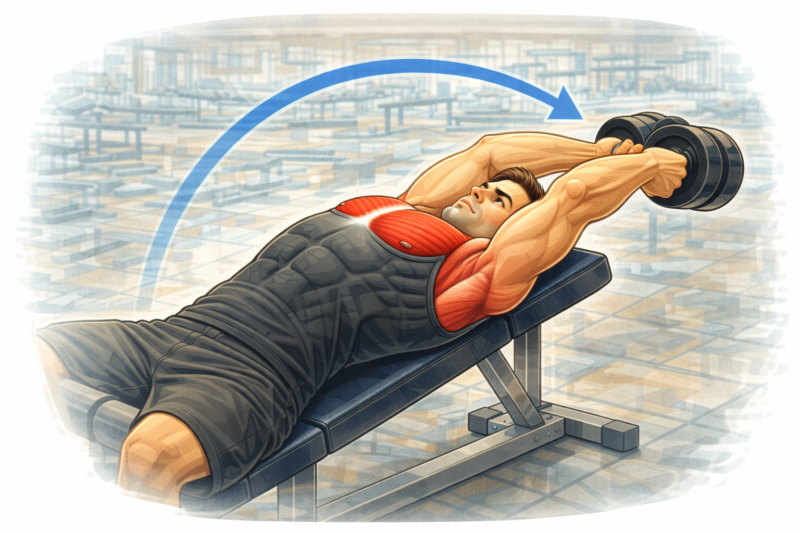 Exercice Pullover pour se muscler le dos et les pectoraux