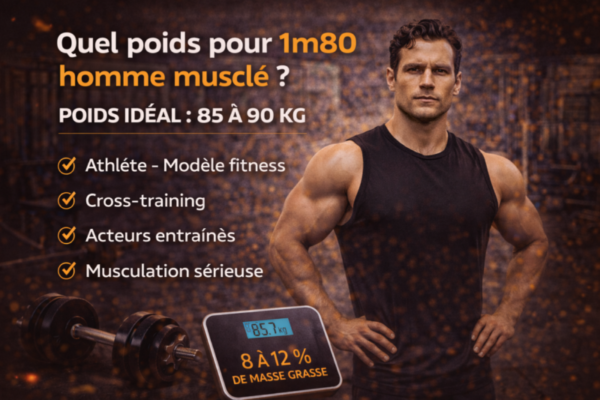 Quel poids pour 1m80 homme musclé ?